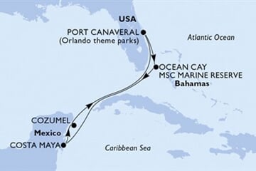 MSC Seashore - USA, Bahamy, Mexiko (z Port Canaveralu)