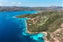 Panoramatický pohled na pobřeží, Palau, Sardinie