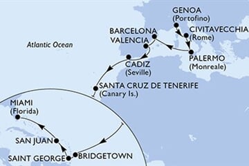 MSC Seaside - Itálie, Španělsko, Barbados, Grenada, Portoriko, ... (z Janova)