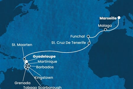 Costa Fortuna - Francie, Španělsko, Portugalsko, Nizozemské Antily, Trinidad a Tobago, ... (z Marseille)