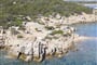 Soukromá hotelová pláž - letecký pohled, Baja Sardinia, Sardinie