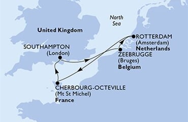 MSC Virtuosa - Velká Británie, Belgie, Nizozemí, Francie (ze Southamptonu)