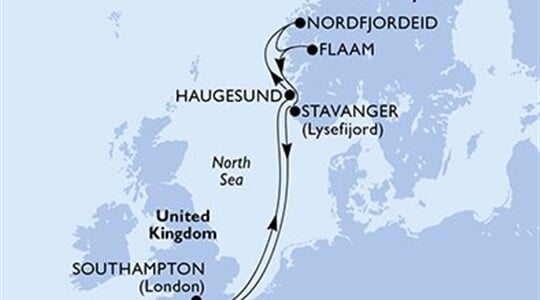 MSC Virtuosa - Velká Británie, Norsko (ze Southamptonu)