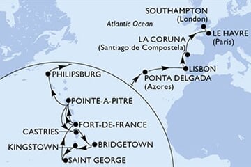 MSC Virtuosa - Martinik, Guadeloupe, Sv.Lucie, Barbados, Sv.Vincenc a Grenadiny, ... (Fort-de-France)