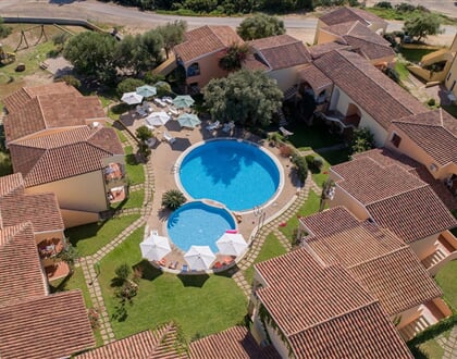 Letecký pohled, Badesi, Sardinie