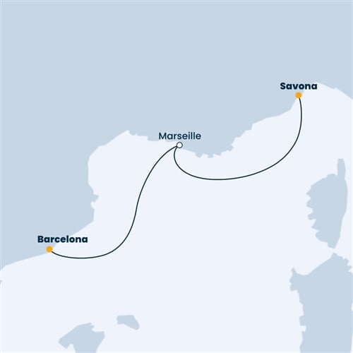 Trasa plavby CFI-BCN02A1Y