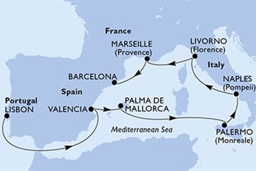 MSC Seaside - Portugalsko, Španělsko, Itálie, Francie (z Lisabonu)