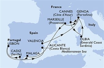 MSC Orchestra - Španělsko, Itálie, Francie, Portugalsko (Valencie)