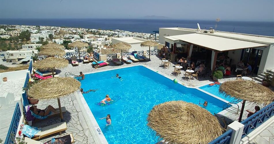 Aparthotel Aegean View - Santorini: fotografie vybavení exteriérů a interiérů ubytování.