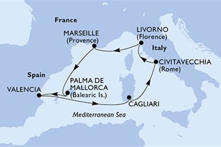MSC Lirica - Itálie, Francie, Španělsko (Livorno)