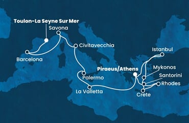 Costa Fortuna - Řecko, Turecko, Malta, Itálie, Španělsko, ... (z Pirea)