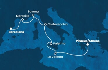 Costa Fortuna - Španělsko, Francie, Itálie, Malta, Řecko (z Barcelony)