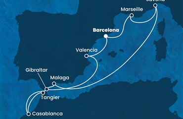 Costa Fortuna - Španělsko, Francie, Itálie, Maroko, Velká Británie (z Barcelony)