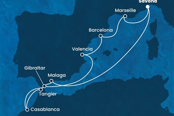 Costa Fortuna - Itálie, Španělsko, Maroko, Velká Británie, Francie (ze Savony)