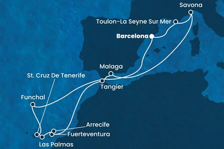 Costa Fortuna - Španělsko, Francie, Itálie, Maroko, Portugalsko (z Barcelony)