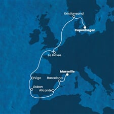 Costa Diadema - Dánsko, Norsko, Francie, Španělsko, Portugalsko (z Kodaně)
