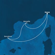 Costa Favolosa - Itálie, Španělsko, Francie (z Janova)
