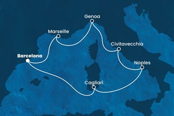 Costa Smeralda - Španělsko, Itálie, Francie (z Barcelony)