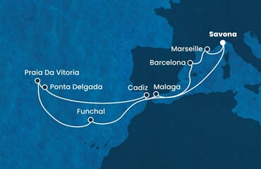 Costa Fortuna - Itálie, Španělsko, Portugalsko, Francie (ze Savony)
