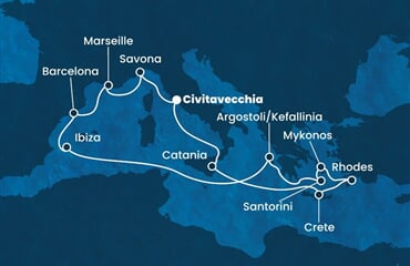 Costa Fascinosa - Itálie, Řecko, Španělsko, Francie (z Civitavecchie)