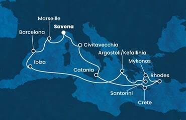 Costa Fascinosa - Itálie, Řecko, Španělsko, Francie (ze Savony)