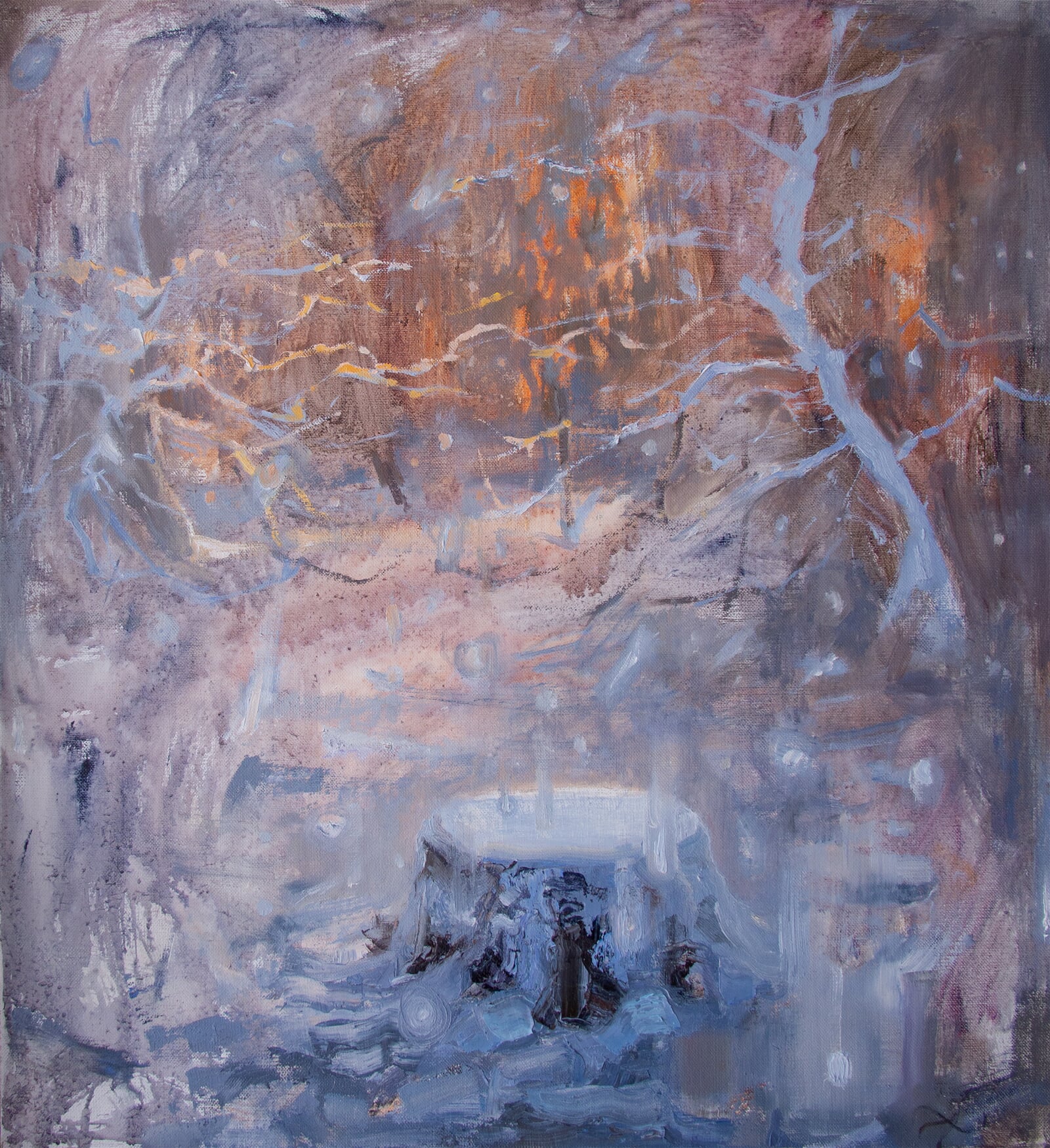 Adéla Topolová: Pod prvním sněhem, 65 × 60 cm