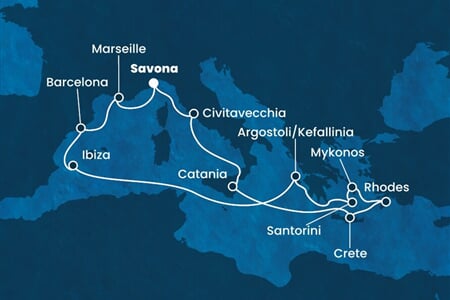 Costa Fortuna - Itálie, Řecko, Španělsko, Francie (ze Savony)