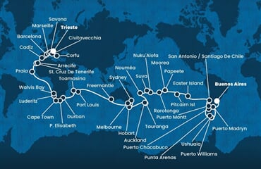 Costa Deliziosa - Argentina, Chile, Franc. Polynésie, Tonga, Fidži, ... (Buenos Aires)
