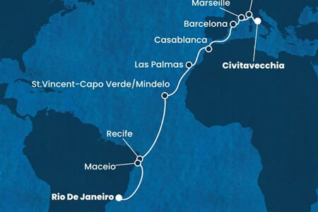 Costa Deliziosa - Itálie, Francie, Španělsko, Maroko, Kapverdy, ... (z Civitavecchie)