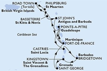 MSC Virtuosa - Barbados, Sv.Vincenc a Grenadiny, Grenada, Martinik, Guadeloupe, ... (Bridgetown)