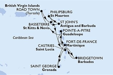 MSC Virtuosa - Barbados, Sv.Lucie, Grenada, Martinik, Guadeloupe, ... (Bridgetown)