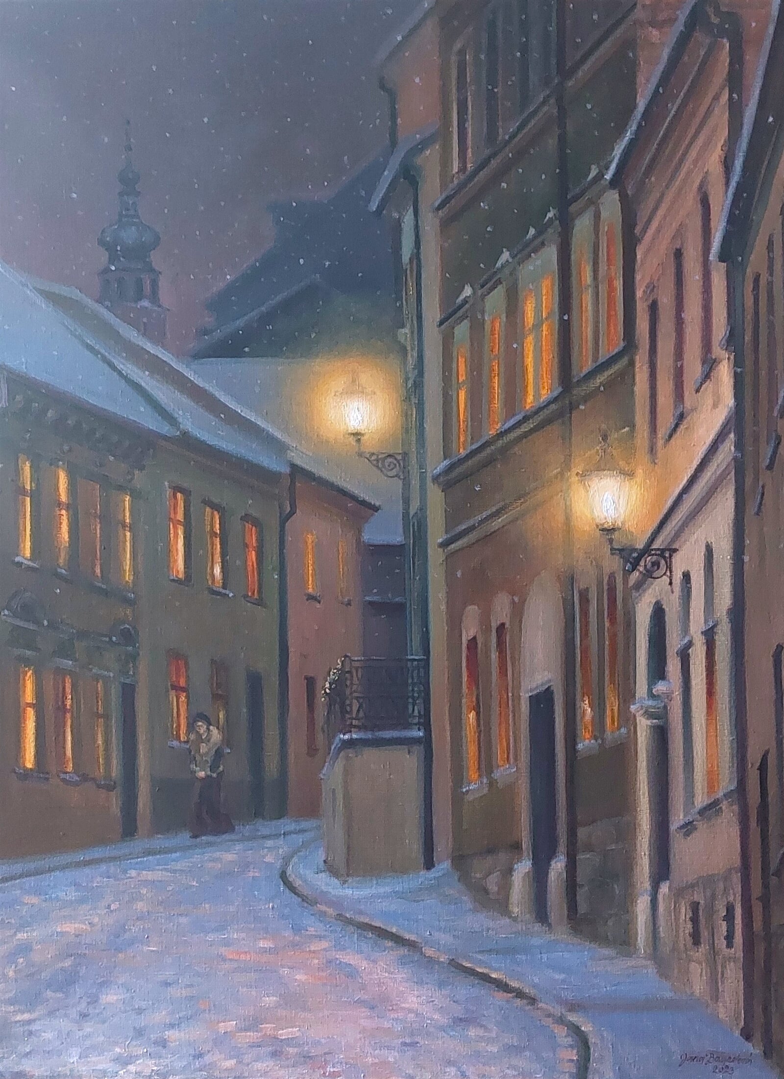 Jana Bayerová: Boskovice, Bílkovou ulicí, 90 × 70 cm