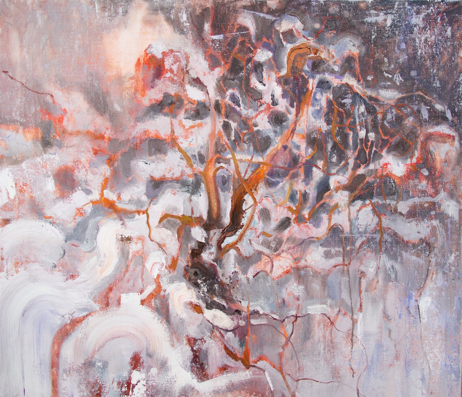 Adéla Topolová: Pod sněhovou peřinou, 65 × 75 cm