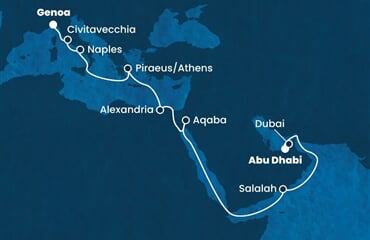Costa Smeralda - Arabské emiráty, Omán, Jordánsko, Egypt, Řecko, ... (z Abú Dhabí)