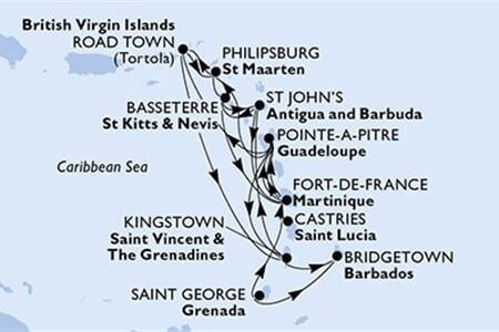 MSC Virtuosa - Barbados, Grenada, Sv.Lucie, Martinik, Guadeloupe, ... (Bridgetown)
