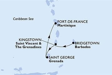 MSC Seaside - Barbados, Sv.Vincenc a Grenadiny, Grenada, Martinik (Bridgetown)