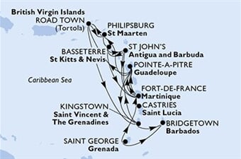 MSC Virtuosa - Barbados, Brazílie, Grenada, Sv.Lucie, Martinik, ... (Bridgetown)