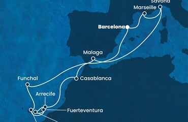 Costa Diadema - Španělsko, Francie, Itálie, Maroko, Portugalsko (z Barcelony)