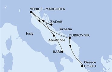 MSC Opera - Itálie, Chorvatsko, Řecko, Černá Hora (Bari)