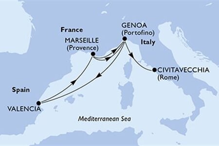 MSC Seaside - Francie, Itálie, Španělsko (z Marseille)