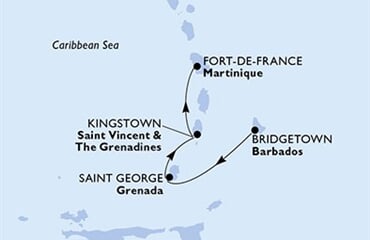 MSC Seaside - Barbados, Brazílie, Grenada, Sv.Vincenc a Grenadiny, Martinik (Bridgetown)
