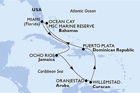 MSC DIVINA - USA, Jamajka, Aruba, Dominikán.rep., Bahamy (z Miami)