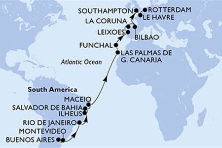 MSC POESIA - Argentina, Uruguay, Brazílie, Španělsko, Portugalsko, ... (Buenos Aires)