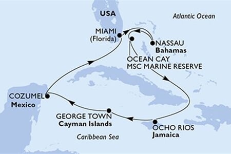 MSC SEASCAPE - USA, Bahamy, Jamajka, Kajmanské o., Mexiko (z Miami)