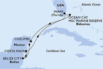 MSC SEASIDE - USA, Bahamy, Mexiko, Belize (z Miami)