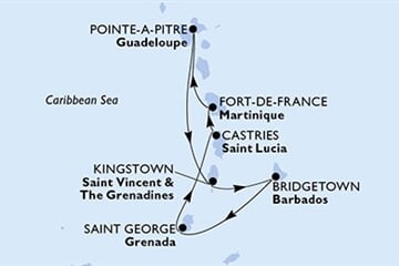 MSC VIRTUOSA - Martinik, Guadeloupe, Sv.Vincenc a Grenadiny, Barbados, Grenada, ... (Fort-de-France)