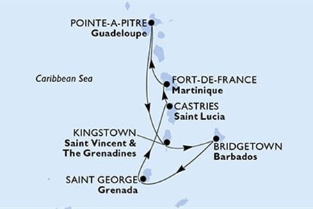 MSC VIRTUOSA - Martinik, Guadeloupe, Sv.Vincenc a Grenadiny, Barbados, Grenada, ... (Fort-de-France)