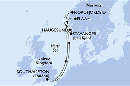 MSC VIRTUOSA - Velká Británie, Norsko (ze Southamptonu)