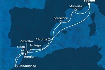 Costa Fortuna - Itálie, Španělsko, Maroko, Velká Británie, Francie (ze Savony)