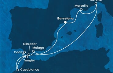 Costa Fortuna - Španělsko, Francie, Itálie, Maroko, Velká Británie (z Barcelony)